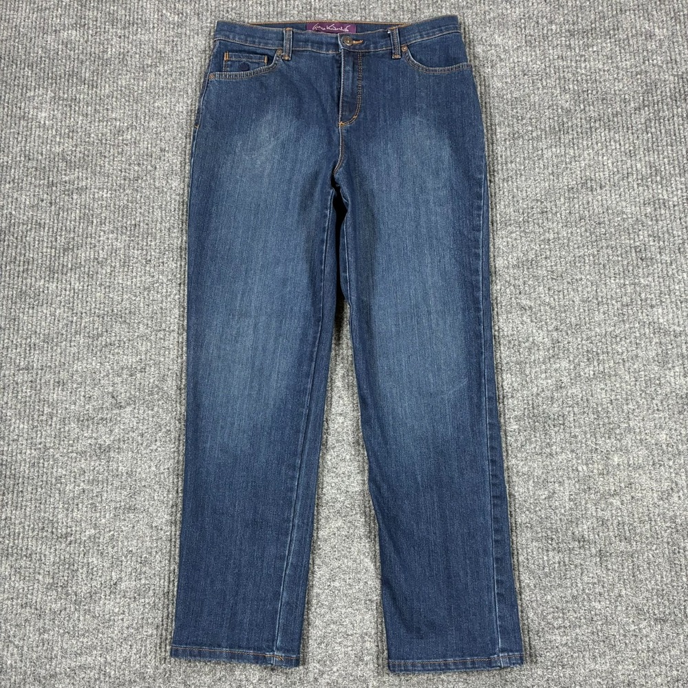 Gloria Vanderbilt Amanda Straight Jeans Womens Size 8 Short Blue Denim High Rise